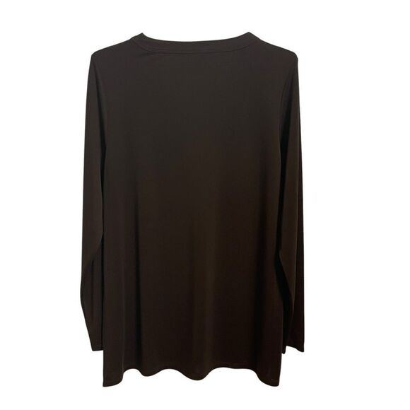 Lauren Ralph Lauren Brown Lace Up Long Sleeve V Neck Top Size XL - Picture 5 of 7